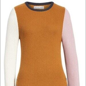 APIECE APART Almeria Button Hem Colorblock Sweater